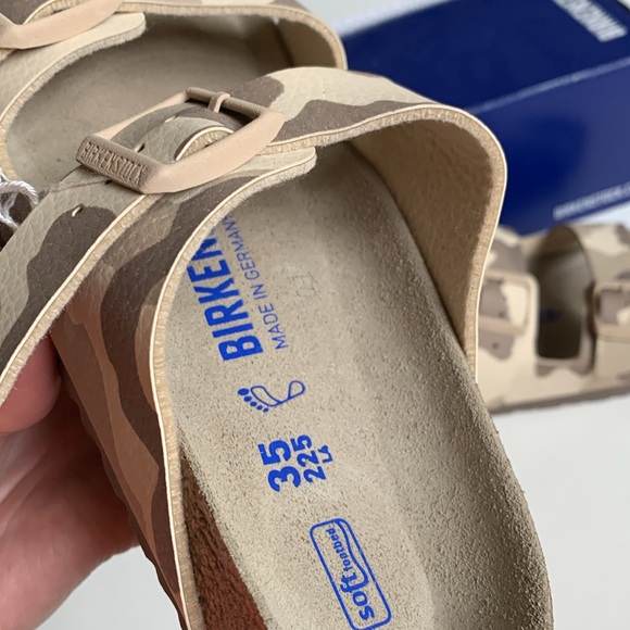 NIB BIRKENSTOCK Arizona Desert Soil Grey Taupe 2 Strap Sandal Size 35 Birko Flor - Picture 8 of 10